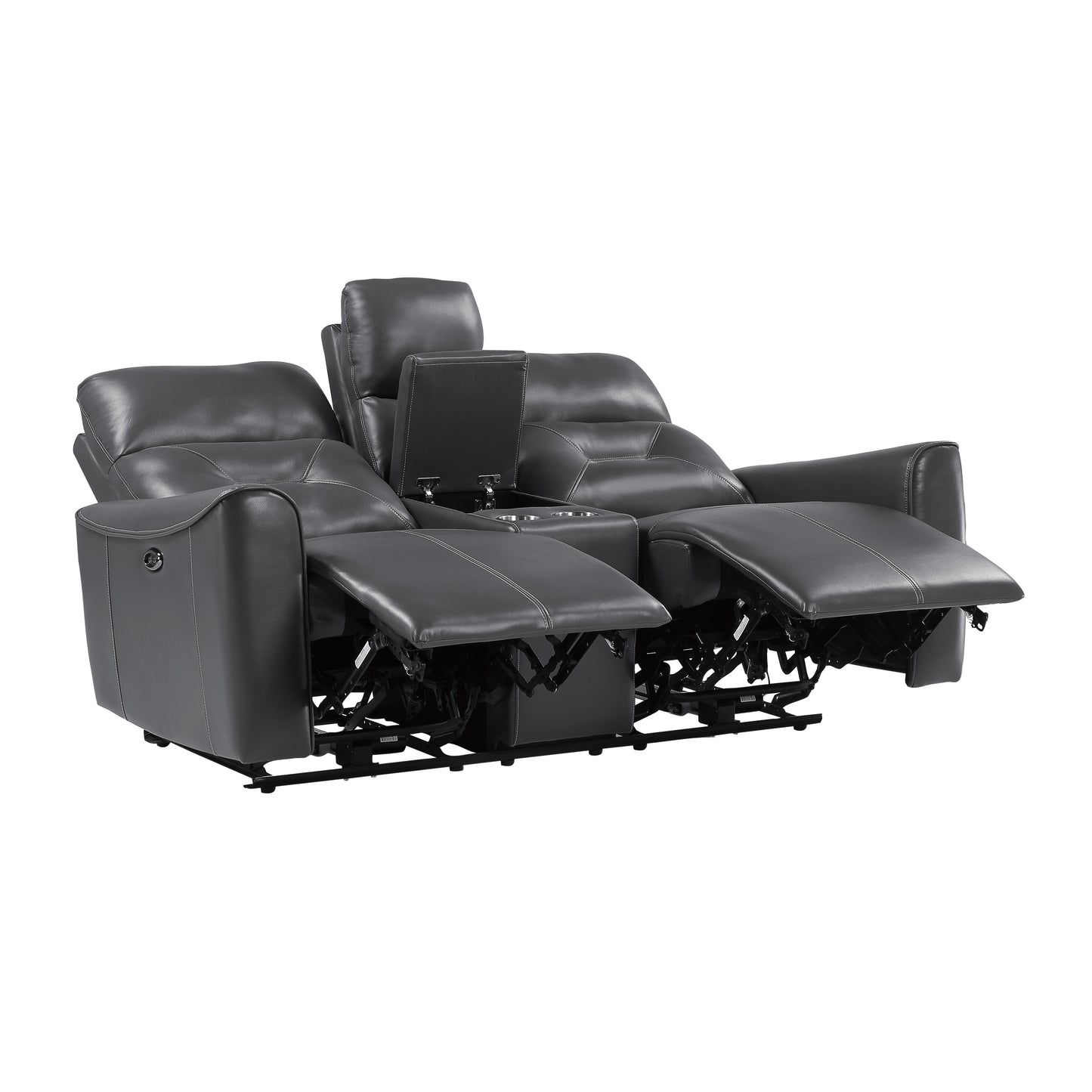Homelegance Burwell Loveseat Power Reclining Dark Gray 9446GY-2PW