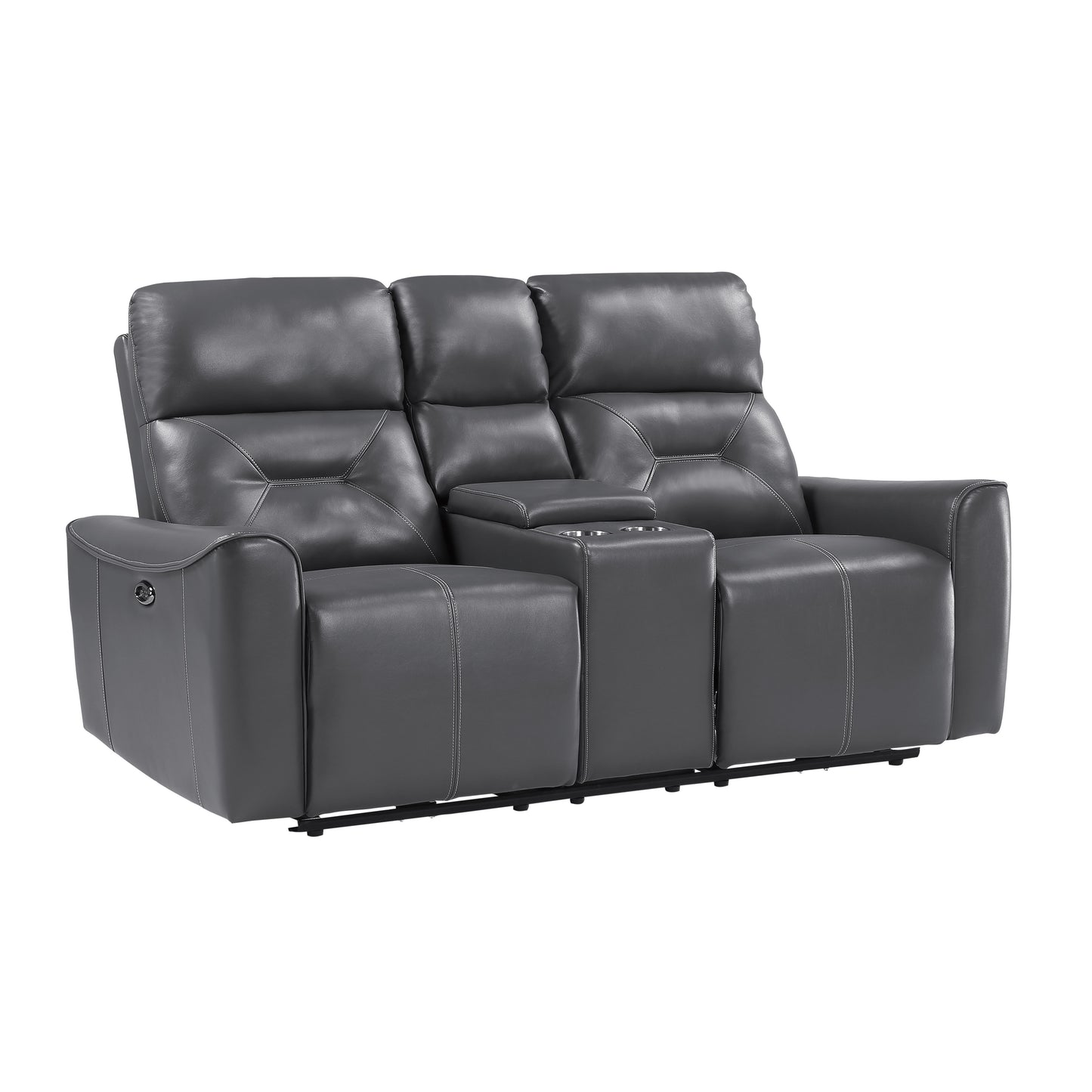 Homelegance Burwell Loveseat Power Reclining Dark Gray 9446GY-2PW