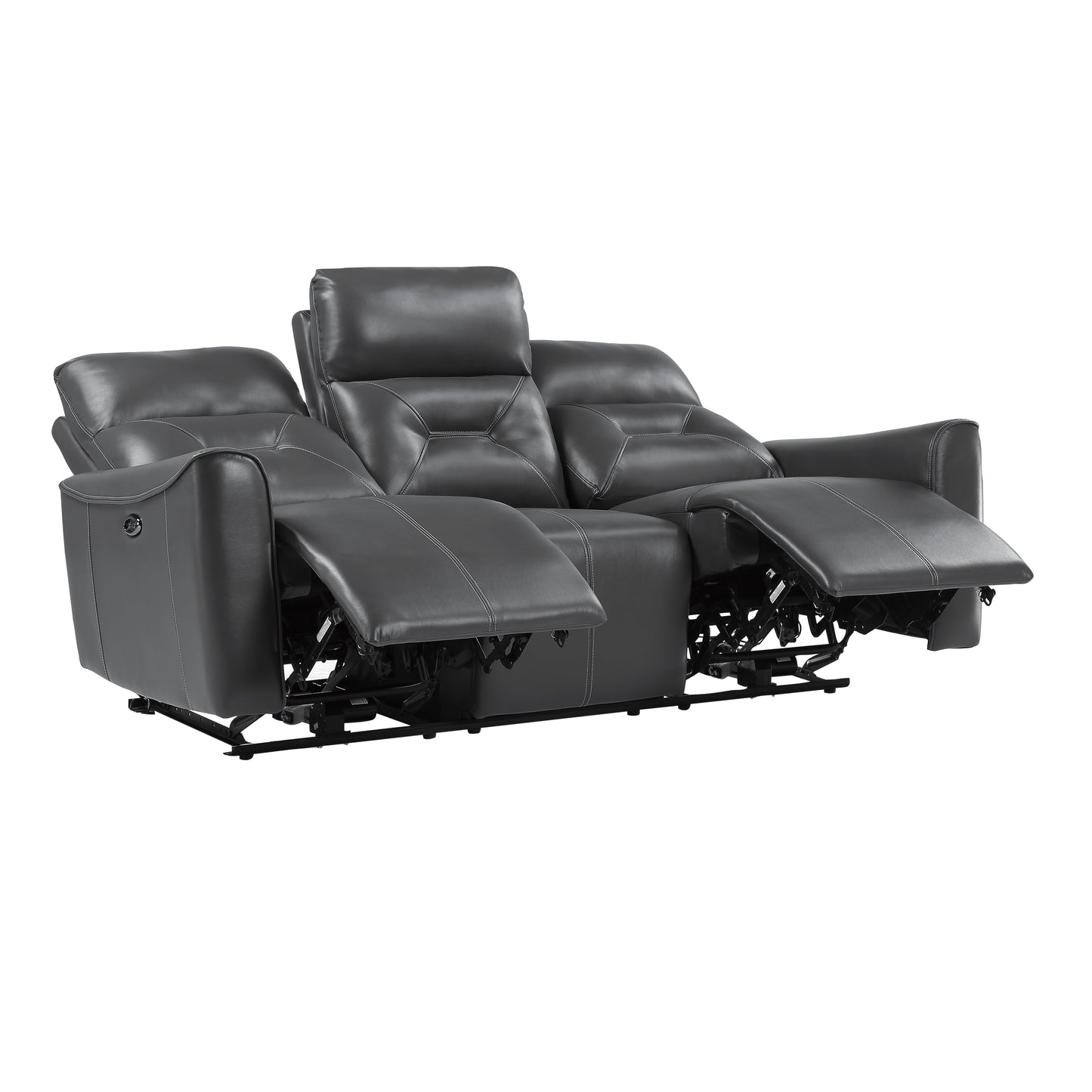 Homelegance Burwell Sectional Sofa Cobblestone Gray Power Recline 9446GY-3PW