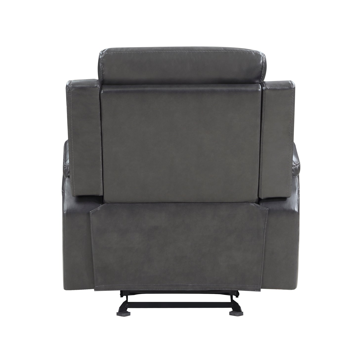 Homelegance Broomfield Glider Recliner Dark Gray Faux Leather 9456DG-1