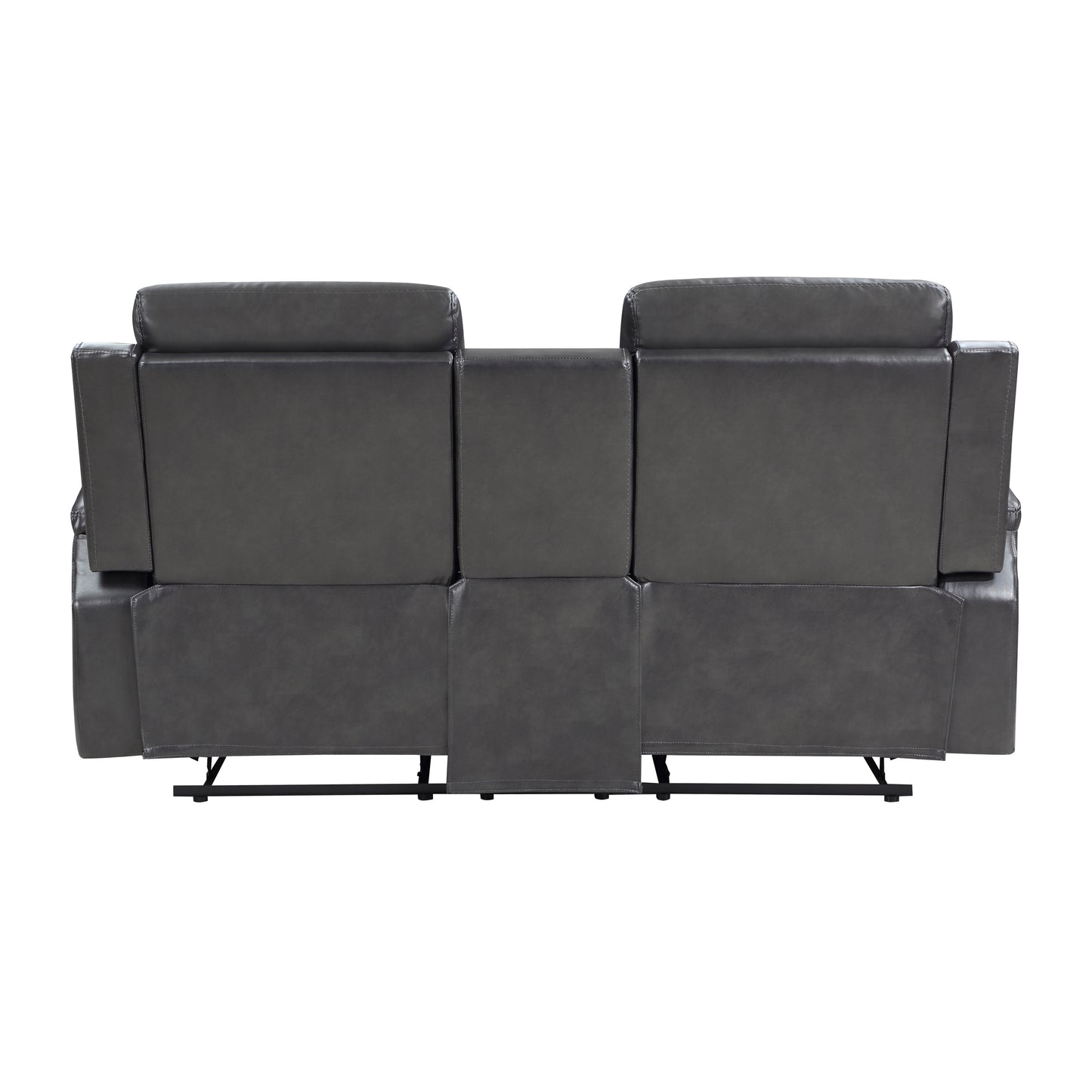 Homelegance Broomfield Loveseat Dark Gray Faux Leather Reclining 9456DG-2