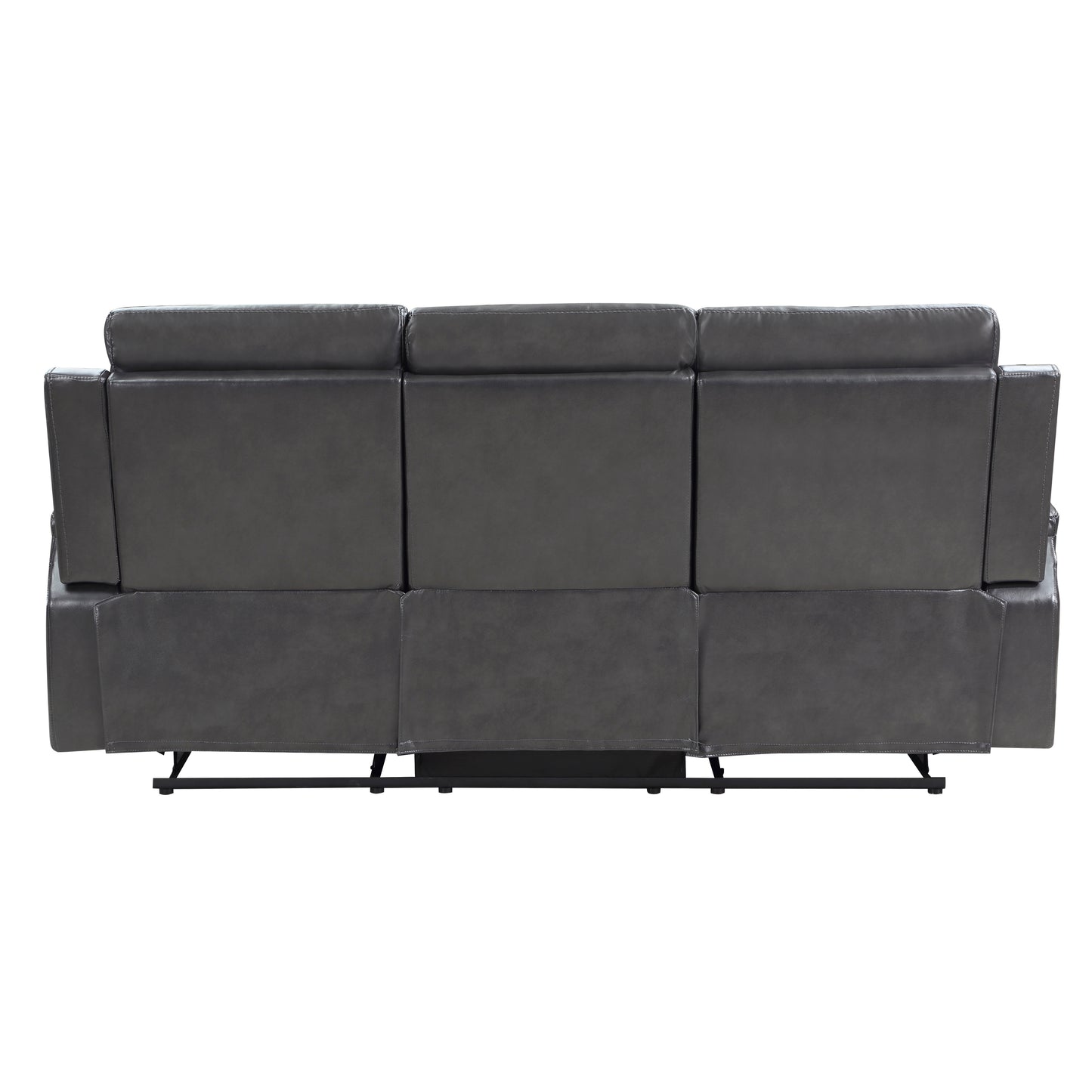 Homelegance Broomfield Gray Faux Leather Dual Reclining Sofa 9456DG-3