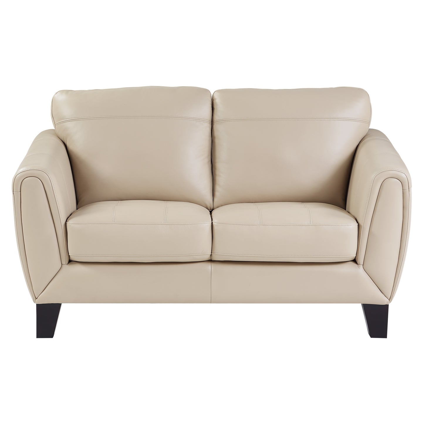 Homelegance Spivey Loveseat in Beige with Exposed Wood Feet 9460BE-2