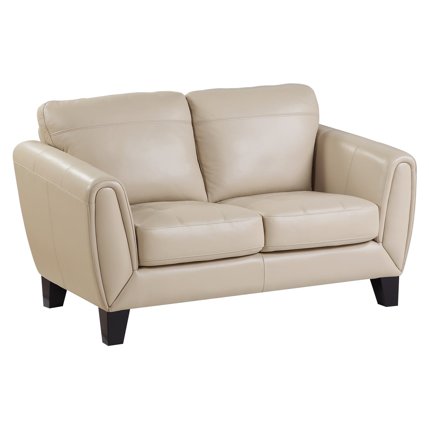 Homelegance Spivey Loveseat in Beige with Exposed Wood Feet 9460BE-2