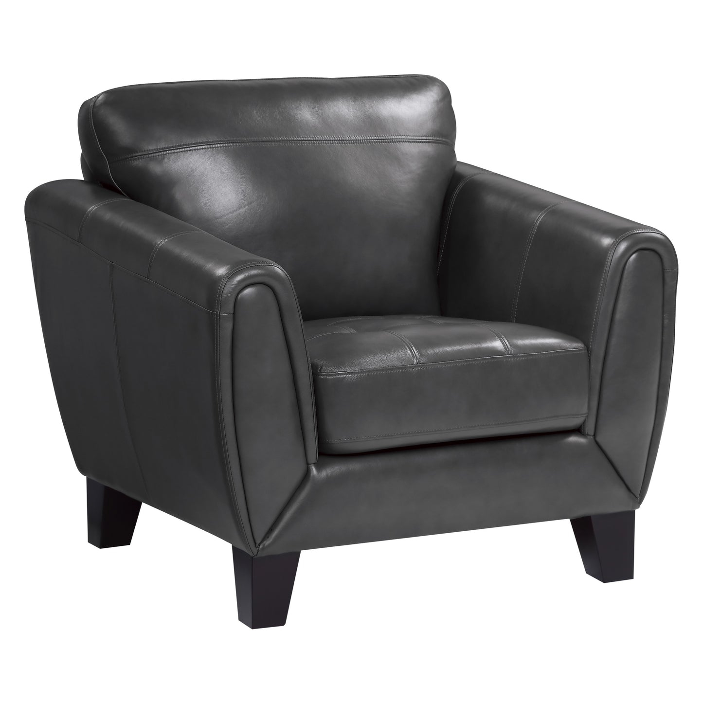 Homelegance Spivey Dark Gray Accent Chair with Leather Upholstery 9460DG-1