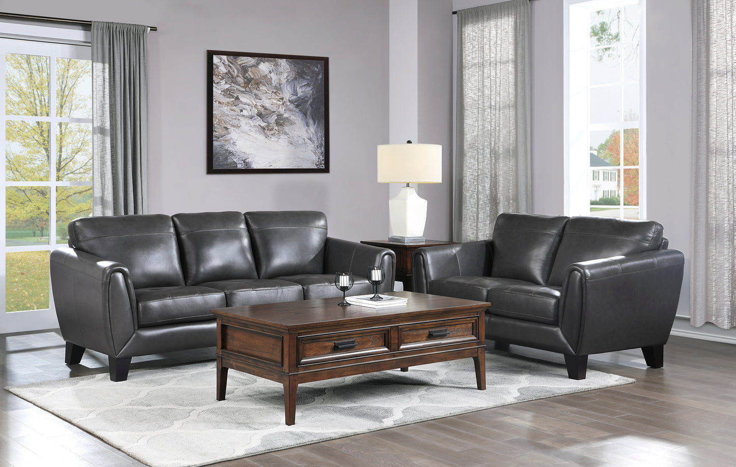 Homelegance Spivey Dark Gray Loveseat 9460DG-2