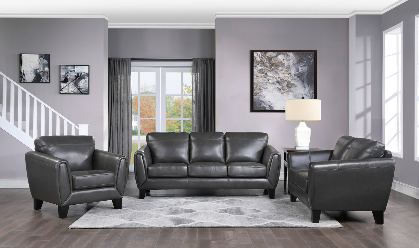 Homelegance Spivey Dark Gray Accent Chair with Leather Upholstery 9460DG-1