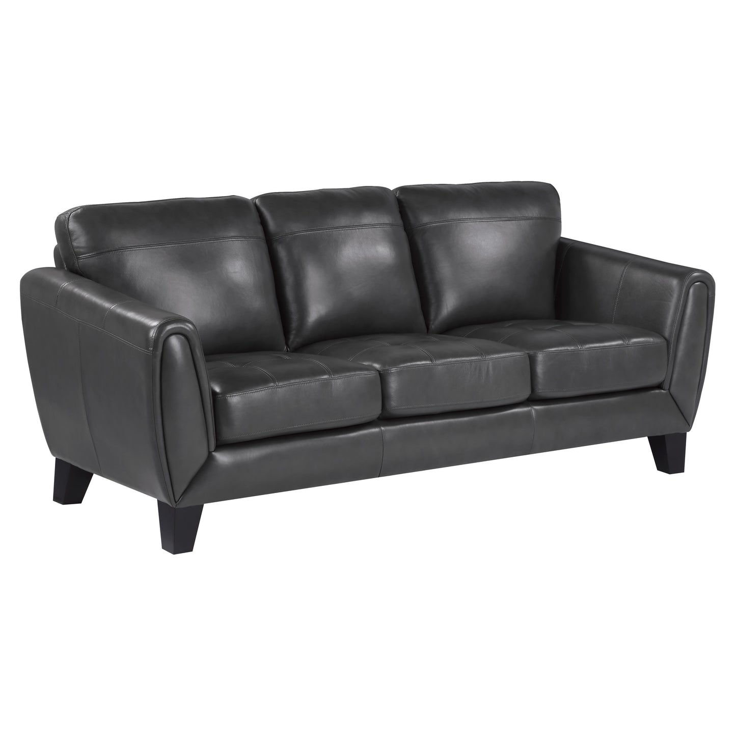Homelegance Spivey Dark Gray Top Grain Leather Sectional Sofa 9460DG-3