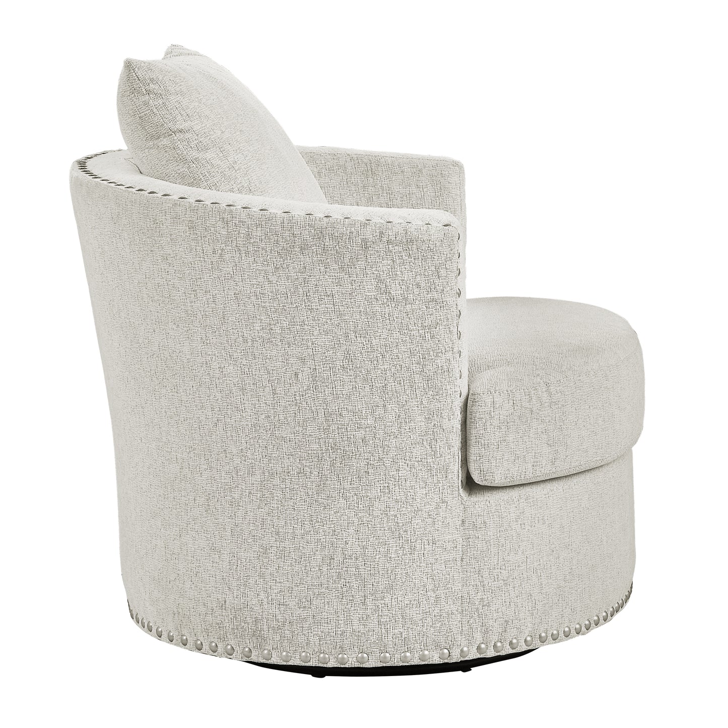 Homelegance Morelia Swivel Chair in Beige Chenille with Nailhead Trim 9468BE-1