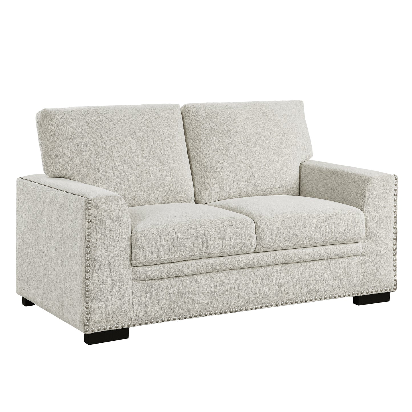 Homelegance Morelia Loveseat in Beige Chenille with Nailhead Trim 9468BE-2