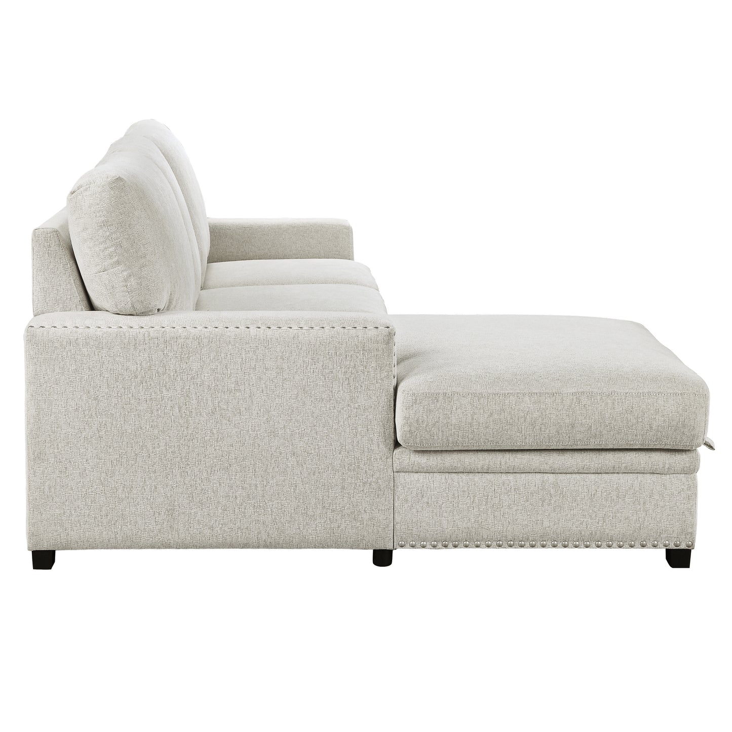 Homelegance Morelia Sectional Sofa Soft Beige with Pull-Out Bed and Storage 9468BE-2LC2R