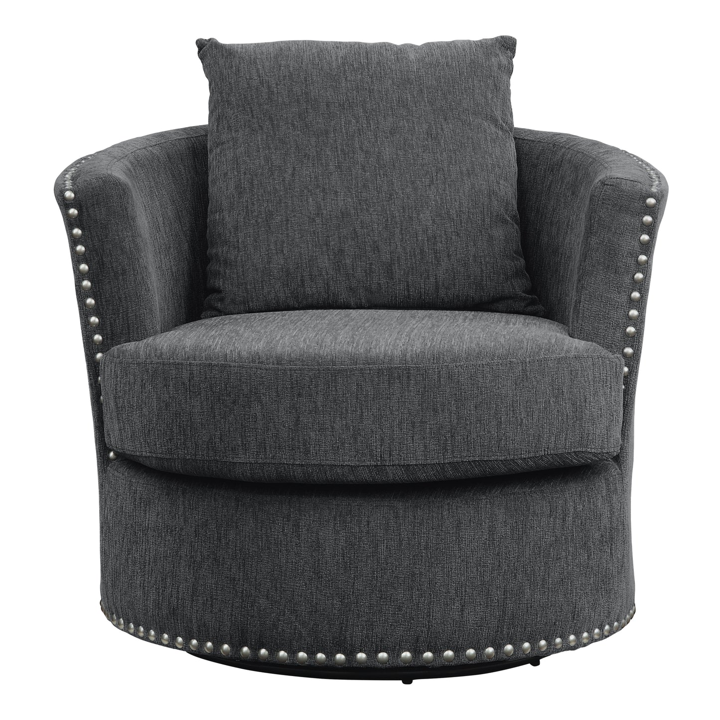 Homelegance Morelia Swivel Accent Chair in Charcoal Chenille 9468CC-1