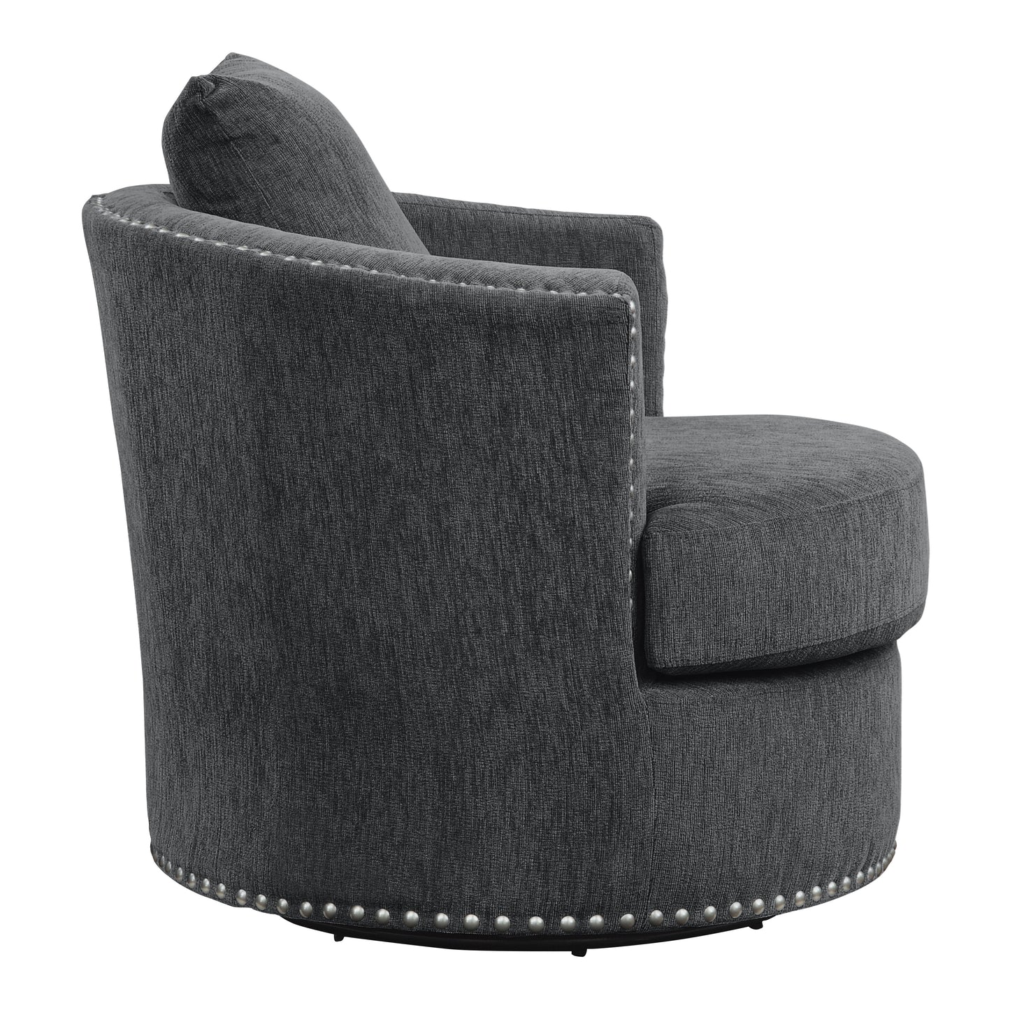 Homelegance Morelia Swivel Accent Chair in Charcoal Chenille 9468CC-1