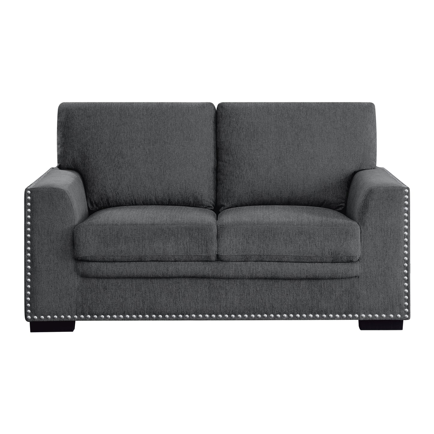 Homelegance Morelia Loveseat in Charcoal Chenille 9468CC-2