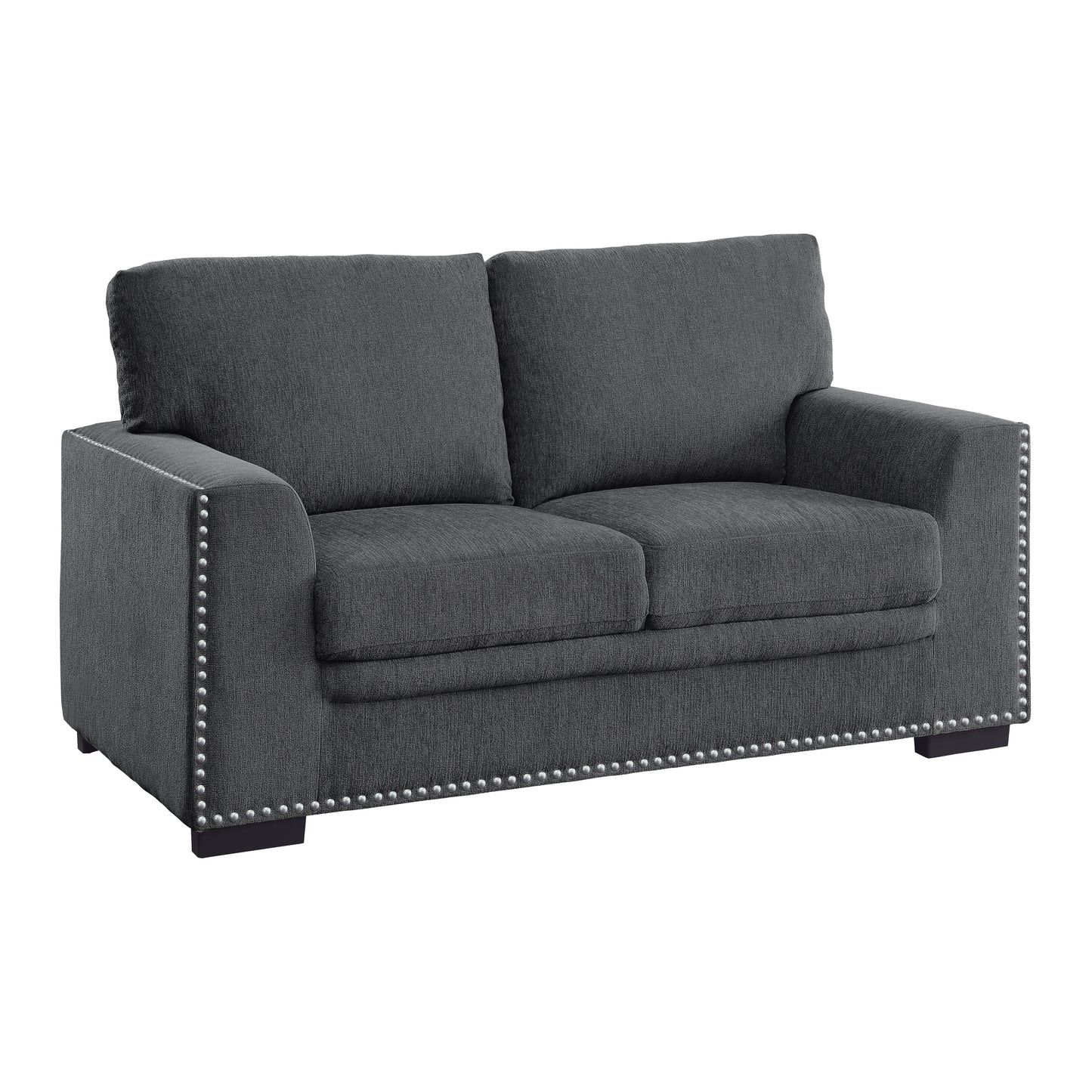 Homelegance Morelia Loveseat in Charcoal Chenille 9468CC-2