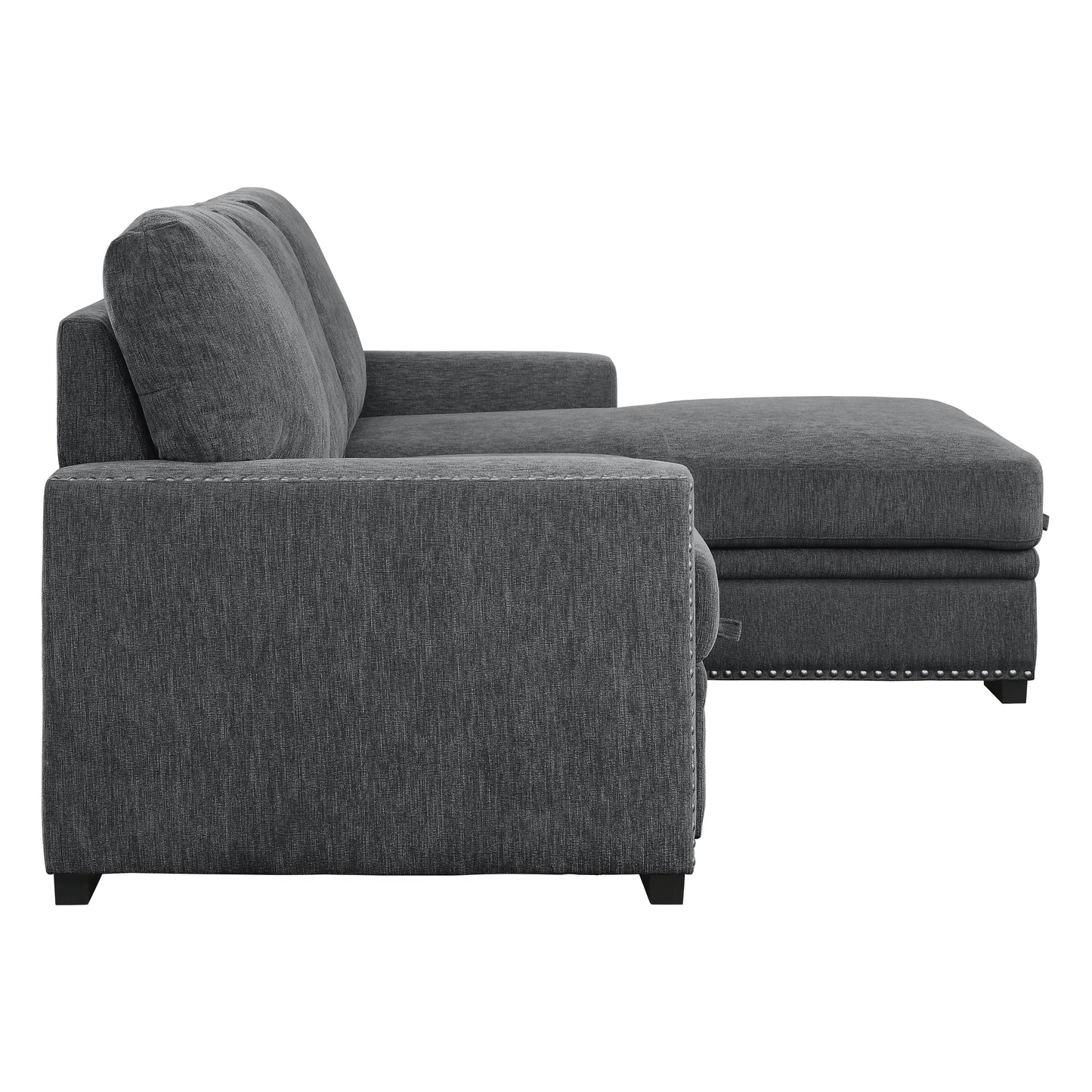 Homelegance Morelia Charcoal Sectional Sofa with Pull-Out Bed and Storage 9468CC-2RC2L