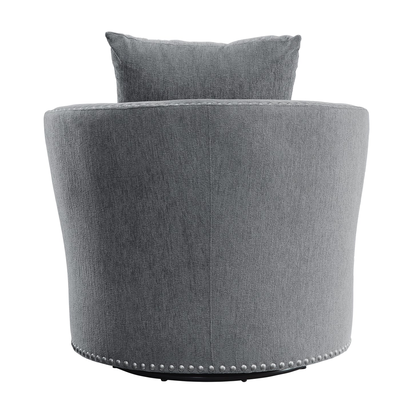 Homelegance Morelia Swivel Accent Chair in Gray Chenille with Nailhead Trim 9468DG-1