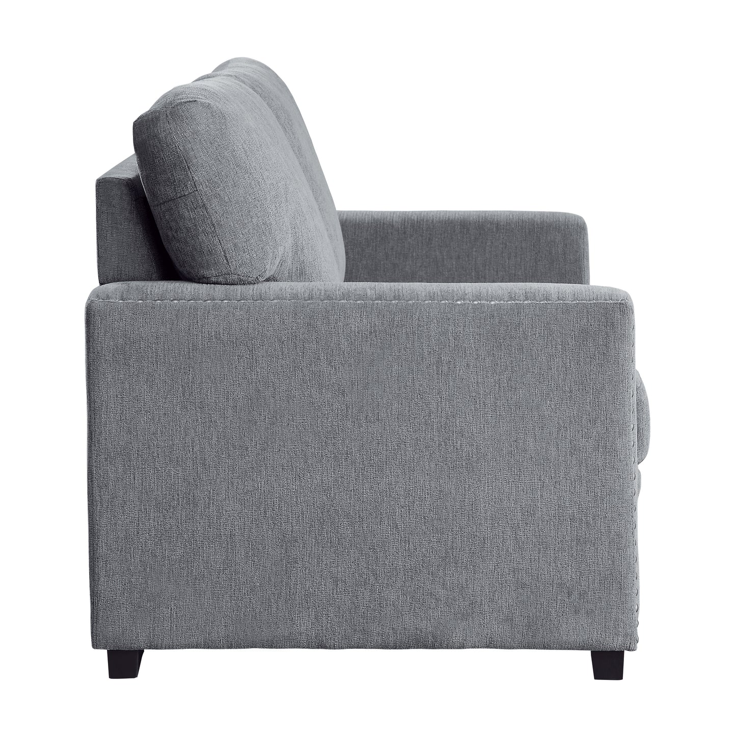 Homelegance Morelia Loveseat in Gray Chenille with Nailhead Trim 9468DG-2