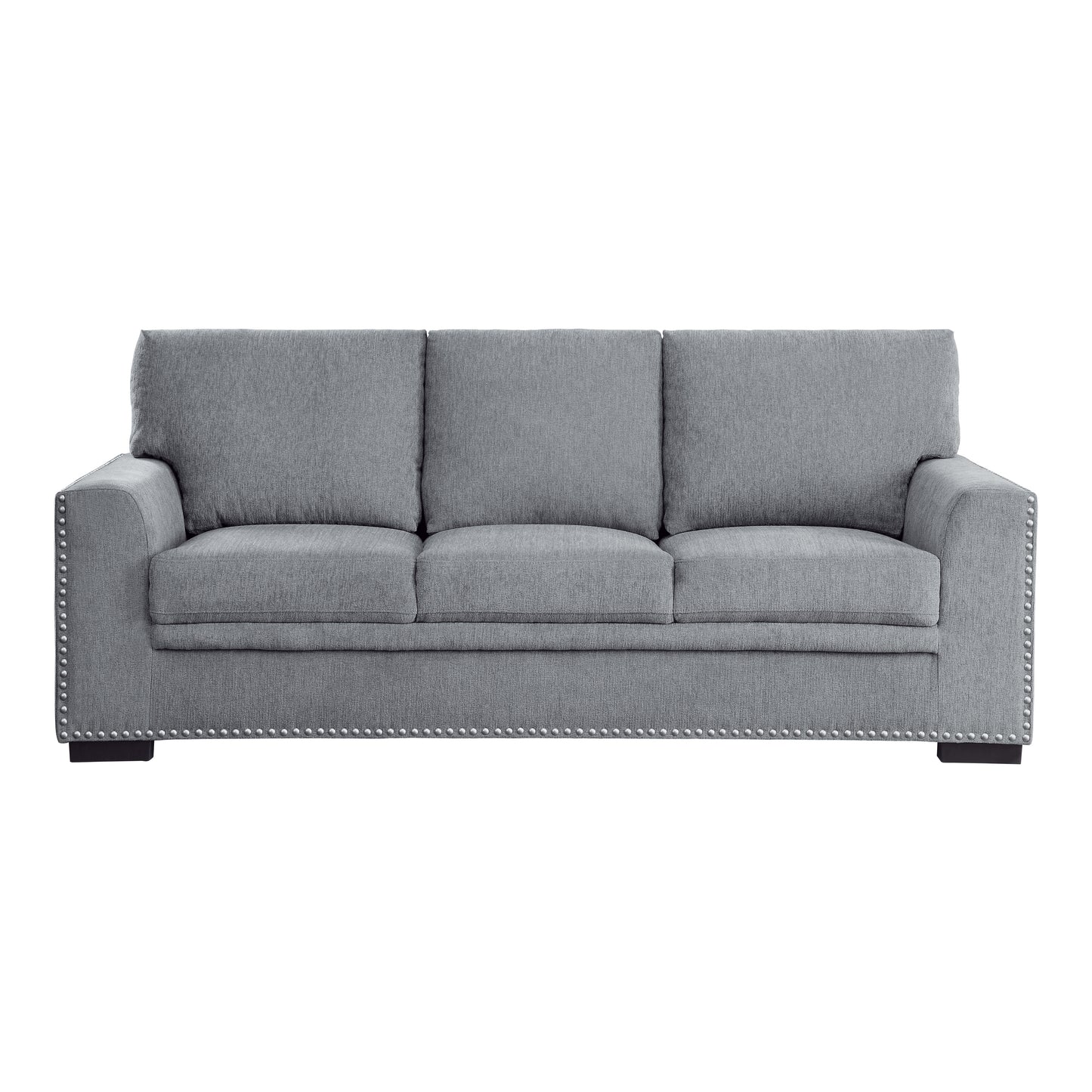Homelegance Morelia Gray Chenille Sectional Sofa with Nailhead Trim 9468DG-3