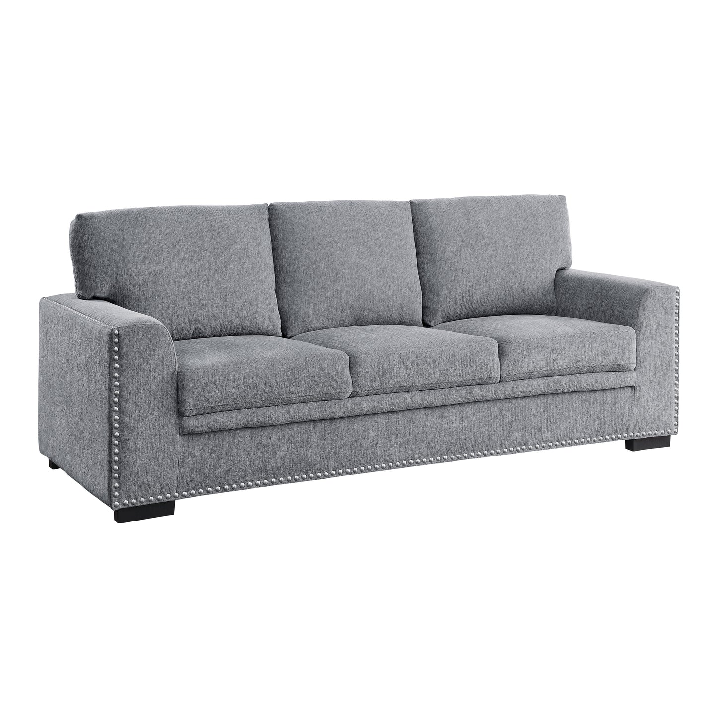 Homelegance Morelia Gray Chenille Sectional Sofa with Nailhead Trim 9468DG-3
