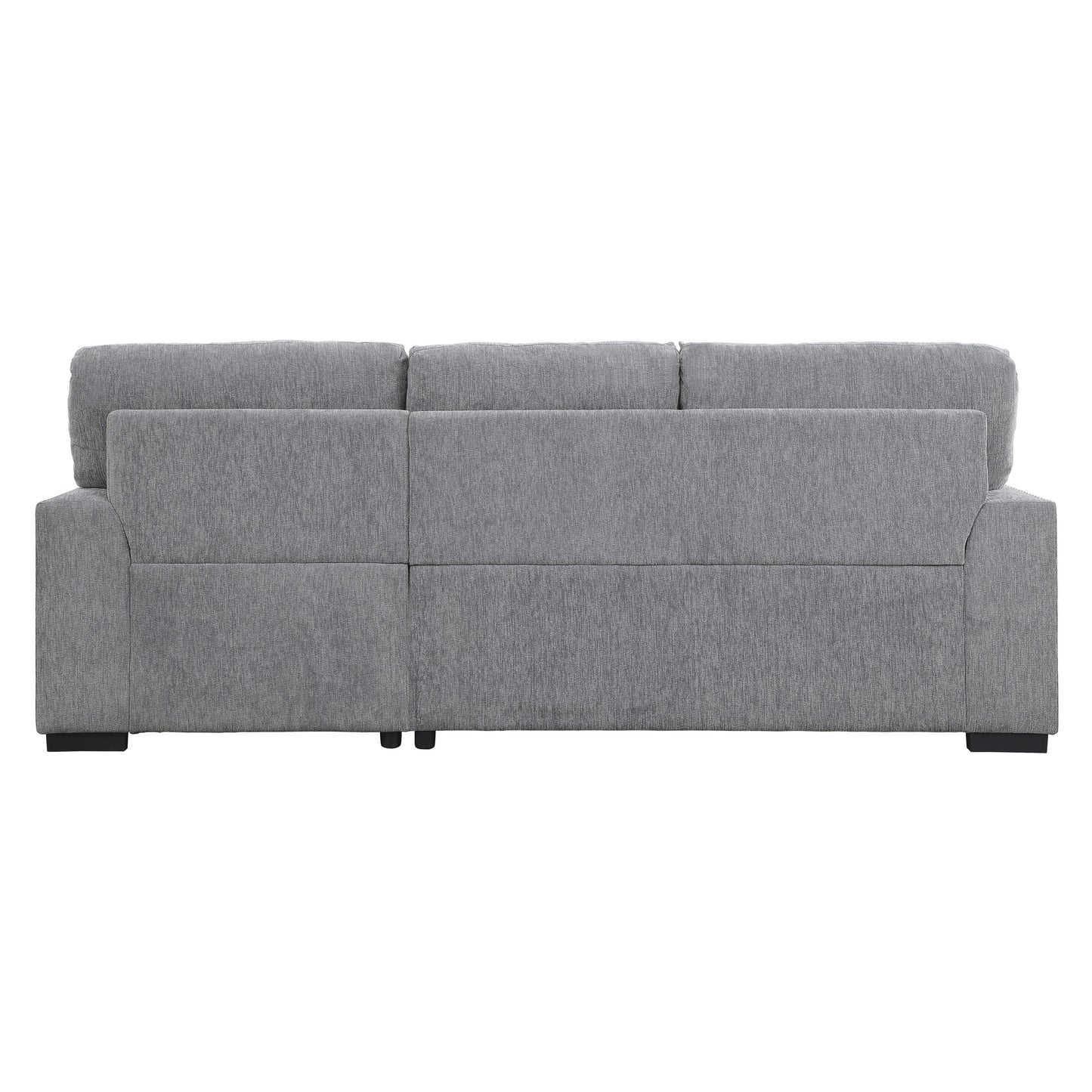 Homelegance Morelia Sectional Sofa Soft Gray Chenille with Pull-Out Bed 9468DG-2RC2L