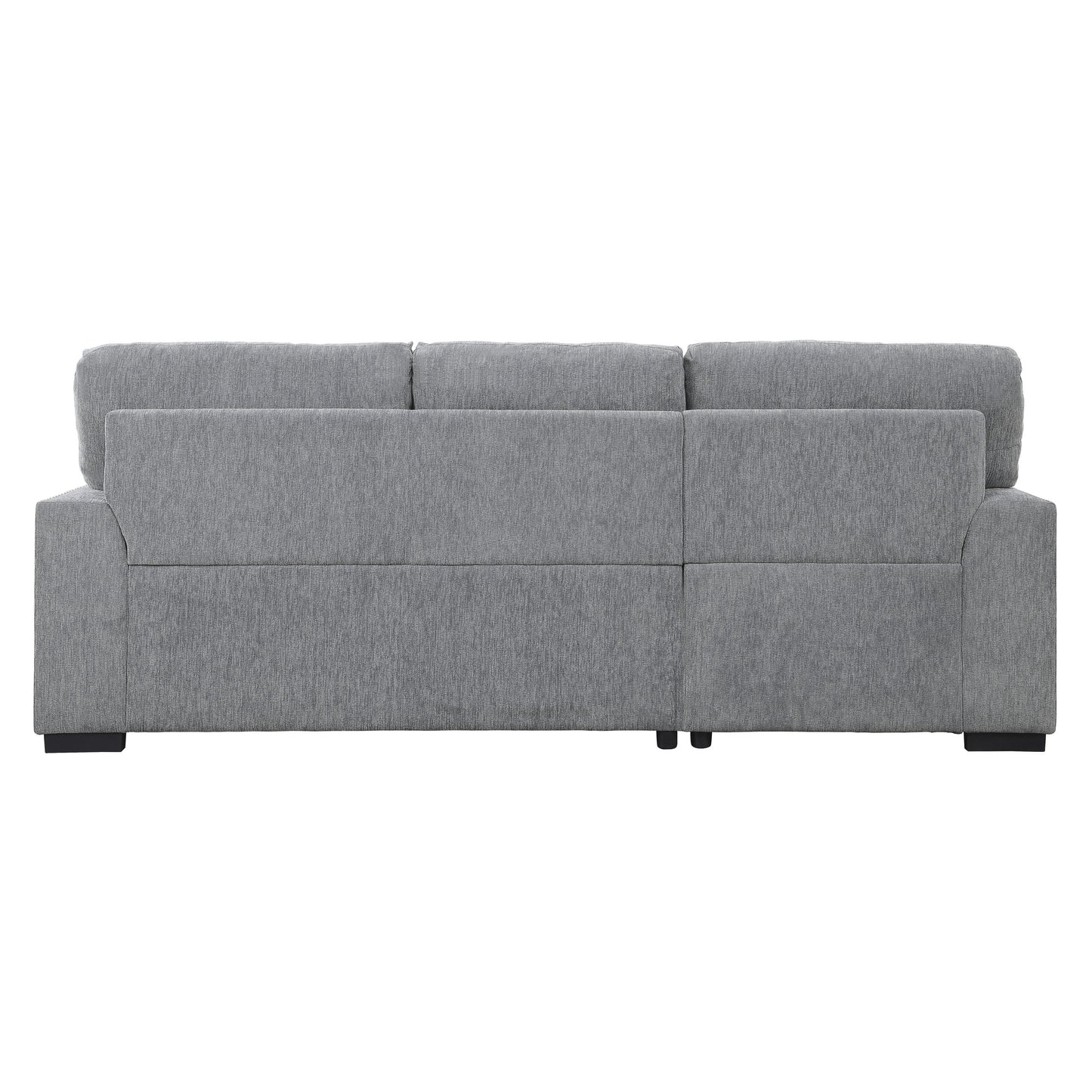 Homelegance Morelia Sectional Sofa Soft Gray Chenille with Pull-Out Bed 9468DG-2LC2R