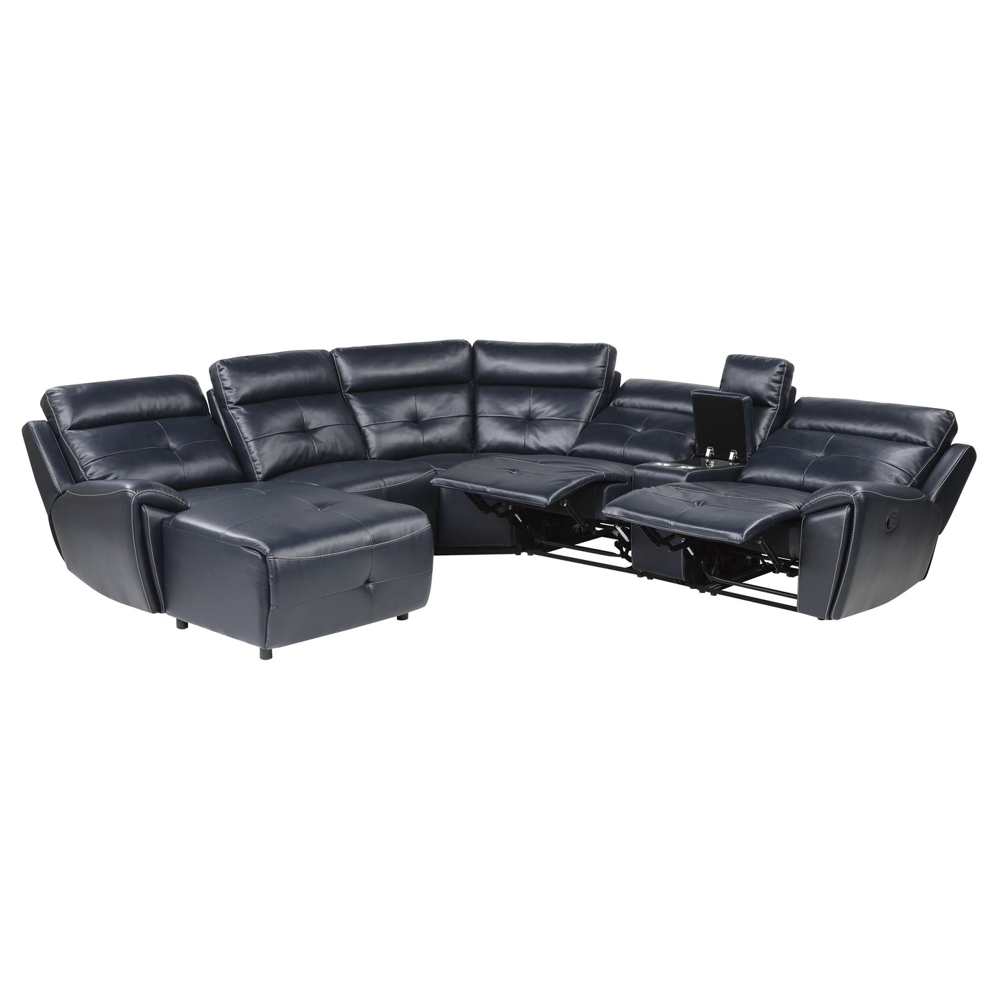 Homelegance Avenue Sectional Sofa in Navy Blue 9469NVB-6LCRR