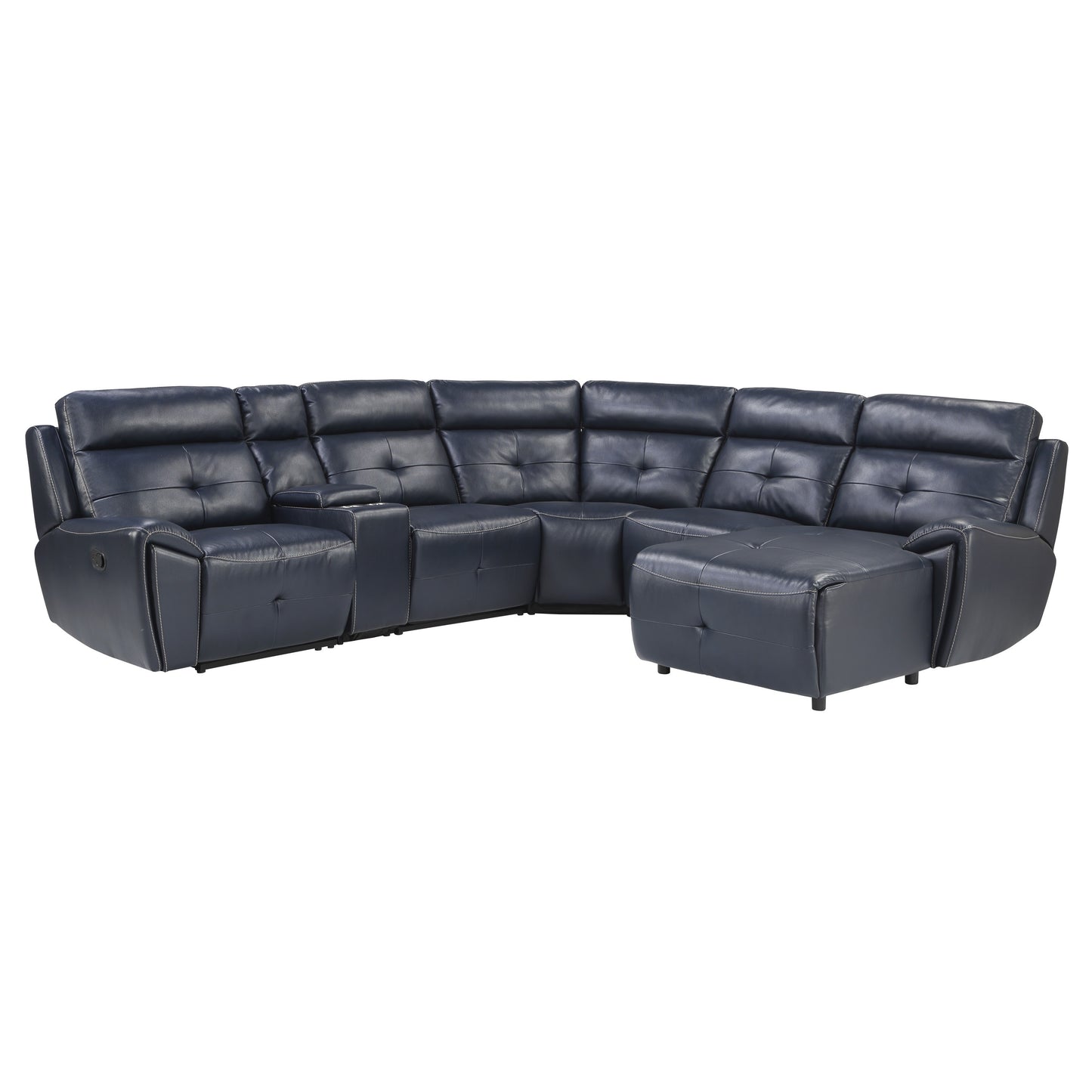 Homelegance Avenue Sectional Sofa in Navy Blue 9469NVB-6LRRC