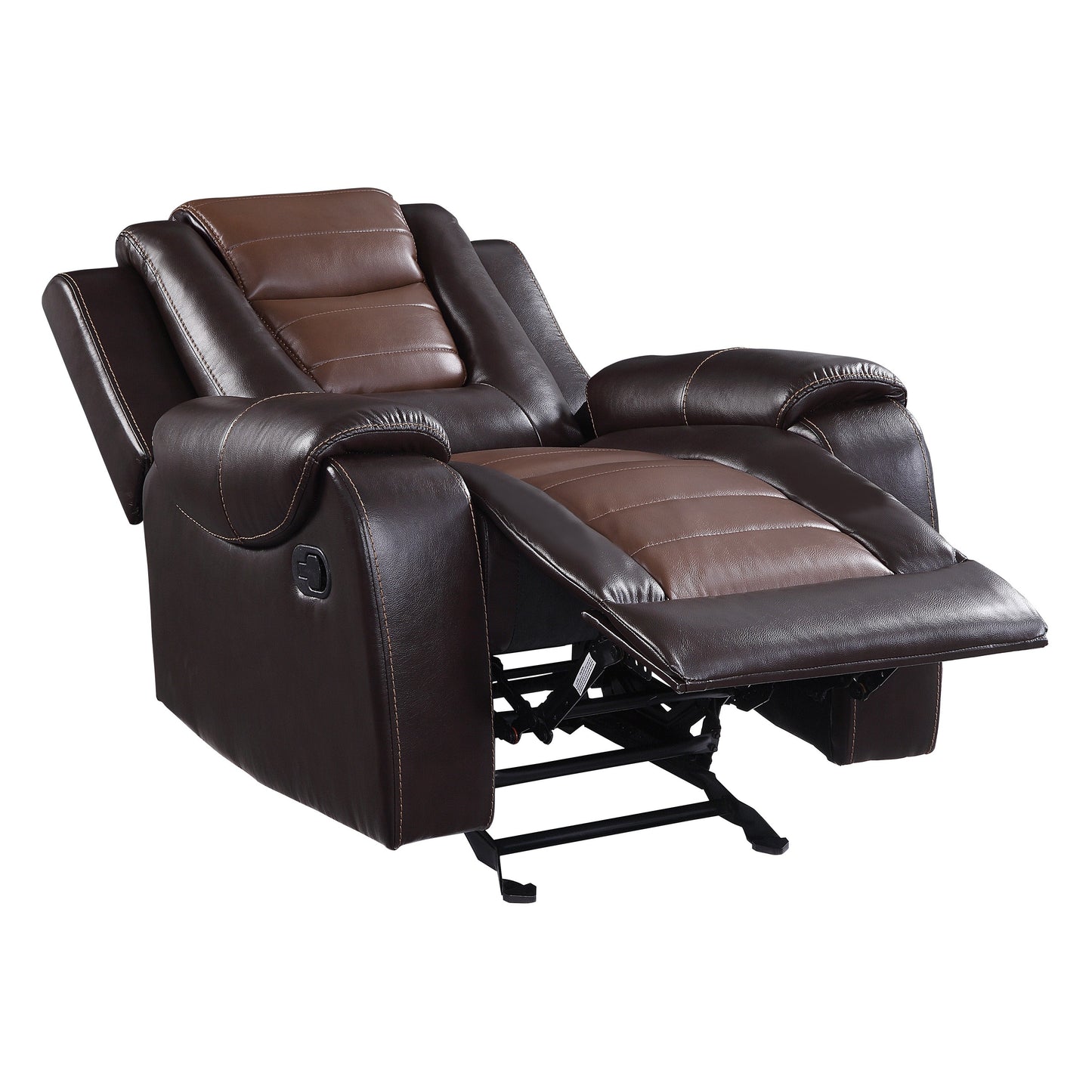 Homelegance Briscoe Glider Recliner Chair in Two Tone Brown 9470BR-1