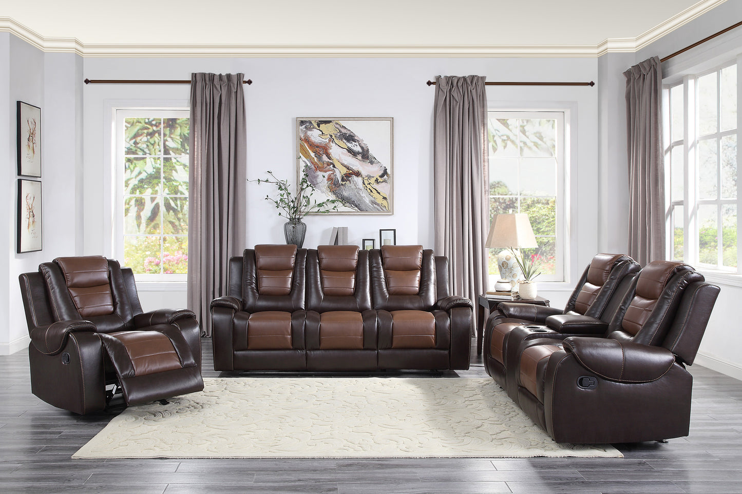 Homelegance Briscoe Glider Recliner Chair in Two Tone Brown 9470BR-1