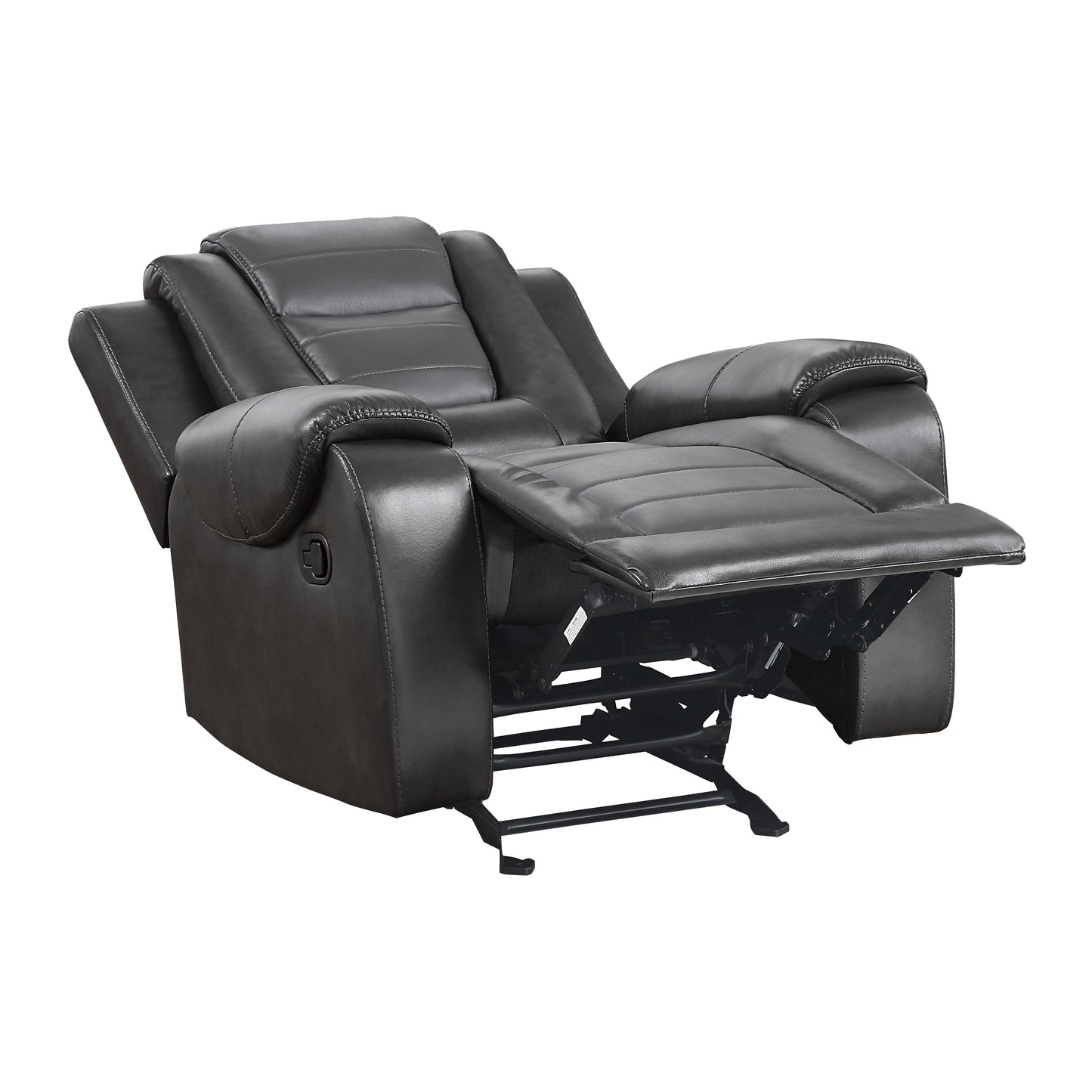 Homelegance Briscoe Glider Recliner Chair in Two-Tone Gray 9470GY-1