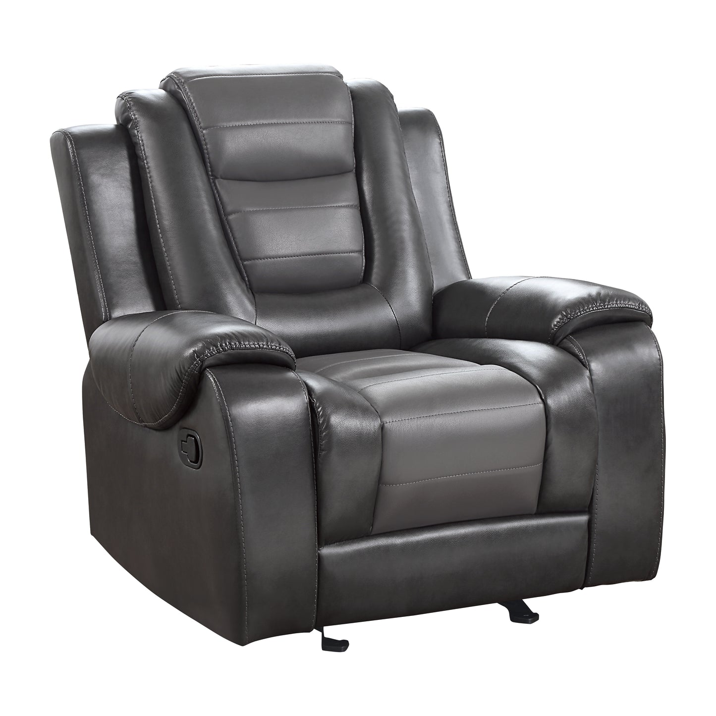 Homelegance Briscoe Glider Recliner Chair in Two-Tone Gray 9470GY-1