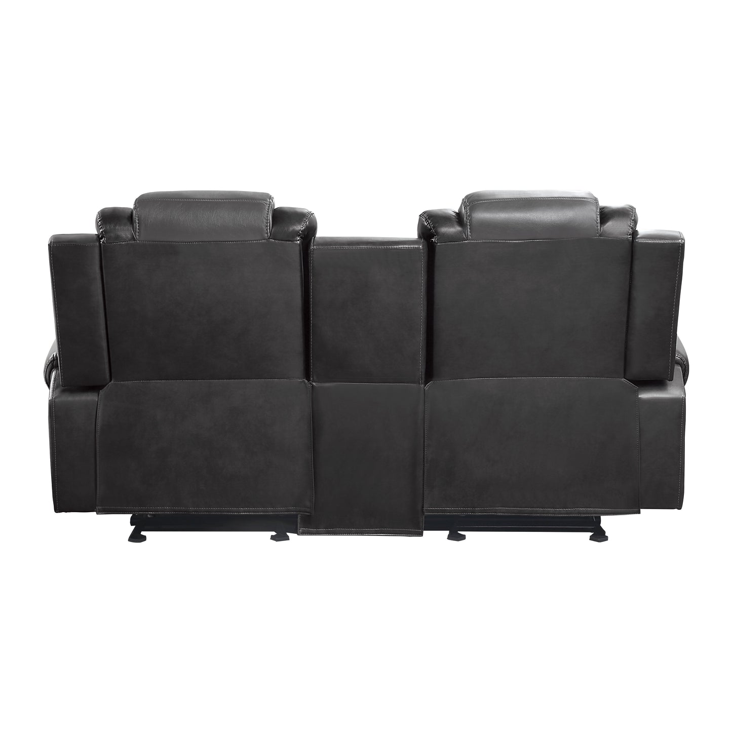 Homelegance Briscoe Loveseat Glider Reclining in 2-tone Light Gray and Dark Gray 9470GY-2