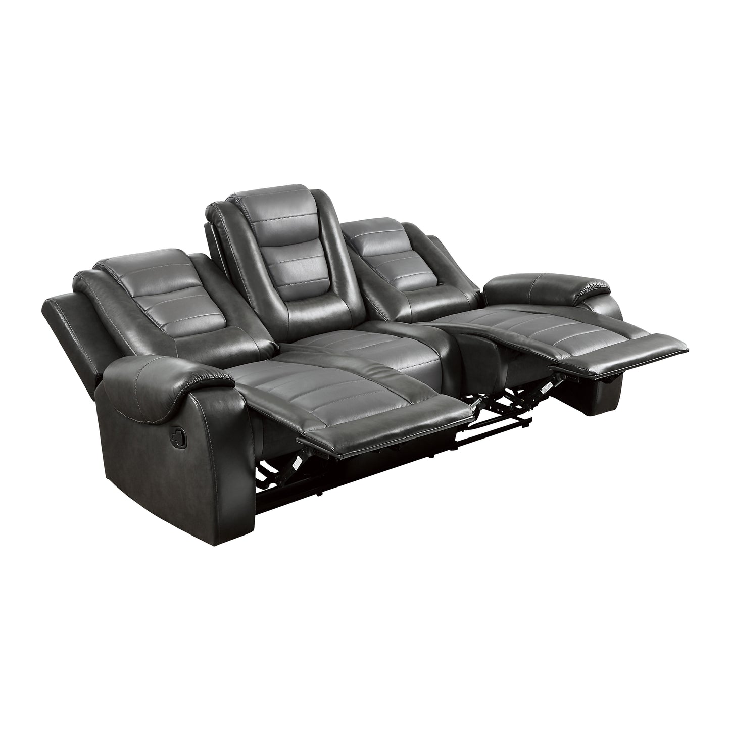 Homelegance Briscoe Two-Tone Gray Sectional Sofa with Dual Reclining Ends 9470GY-3