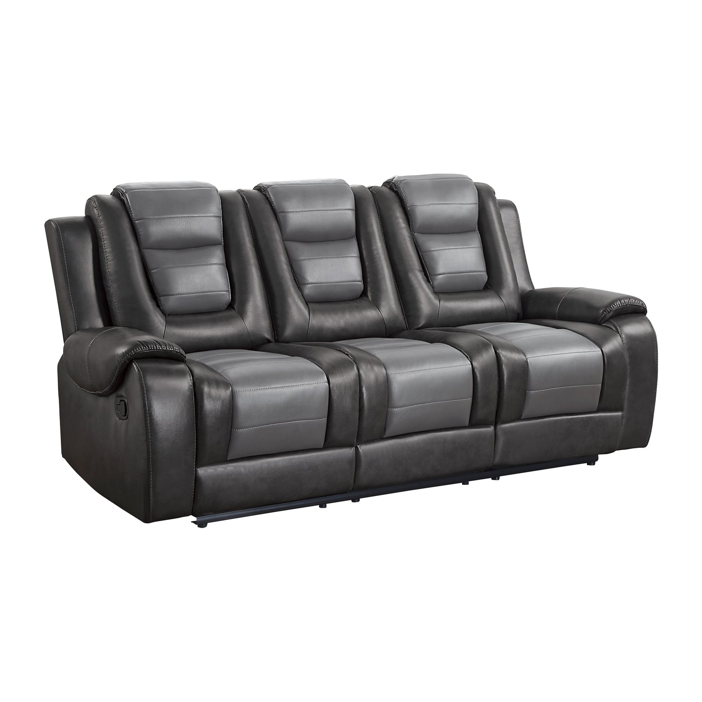 Homelegance Briscoe Two-Tone Gray Sectional Sofa with Dual Reclining Ends 9470GY-3
