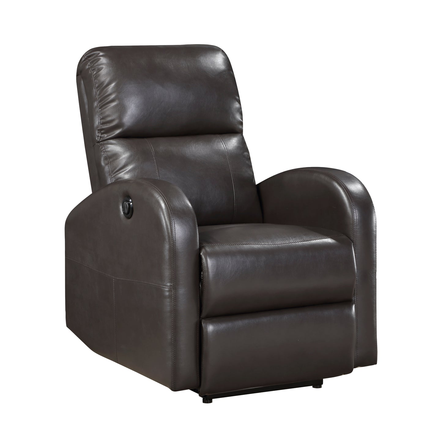 Homelegance Wiley Reclining Chair Power Recliner in Brown Faux Leather 9478BRW-1PW