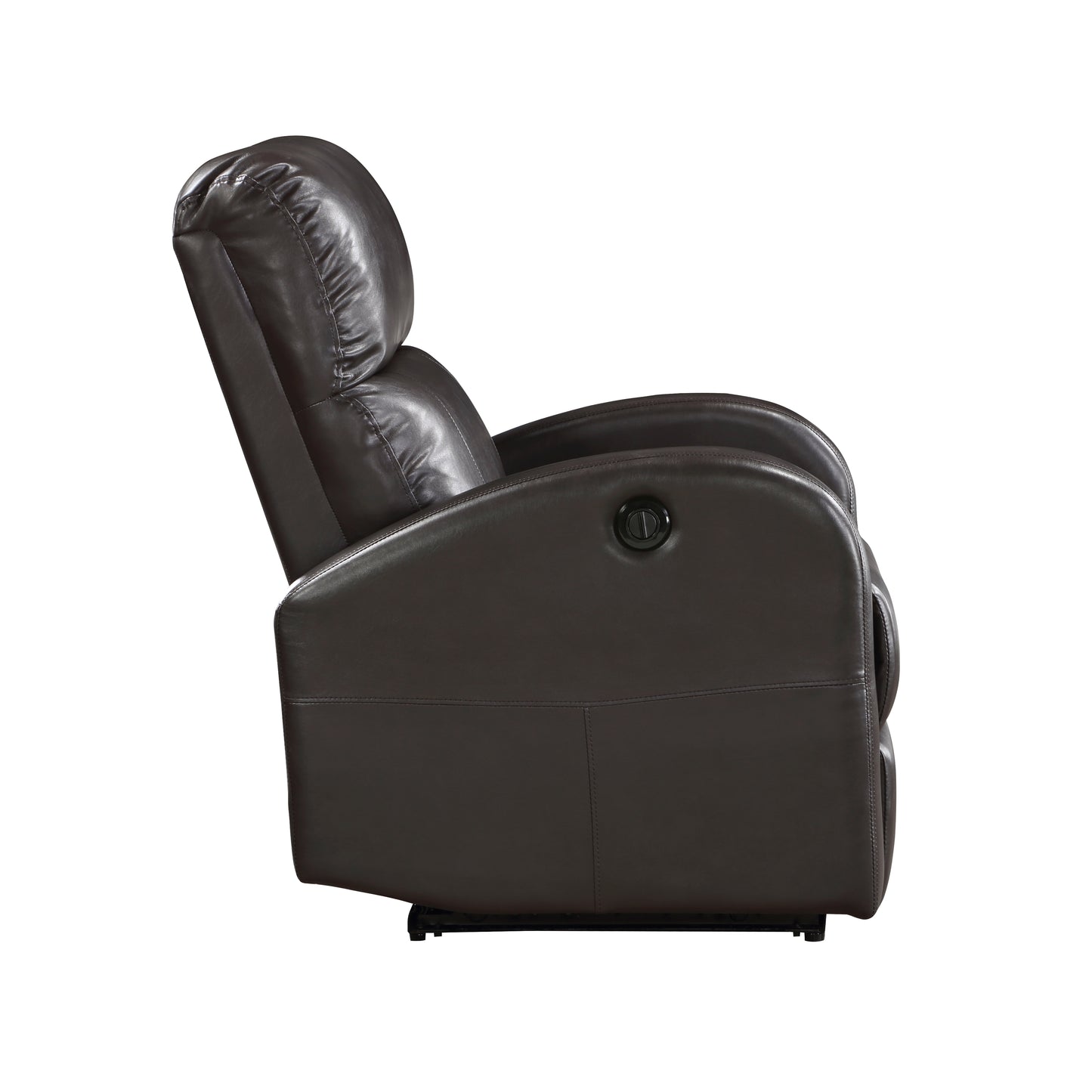 Homelegance Wiley Reclining Chair Power Recliner in Brown Faux Leather 9478BRW-1PW