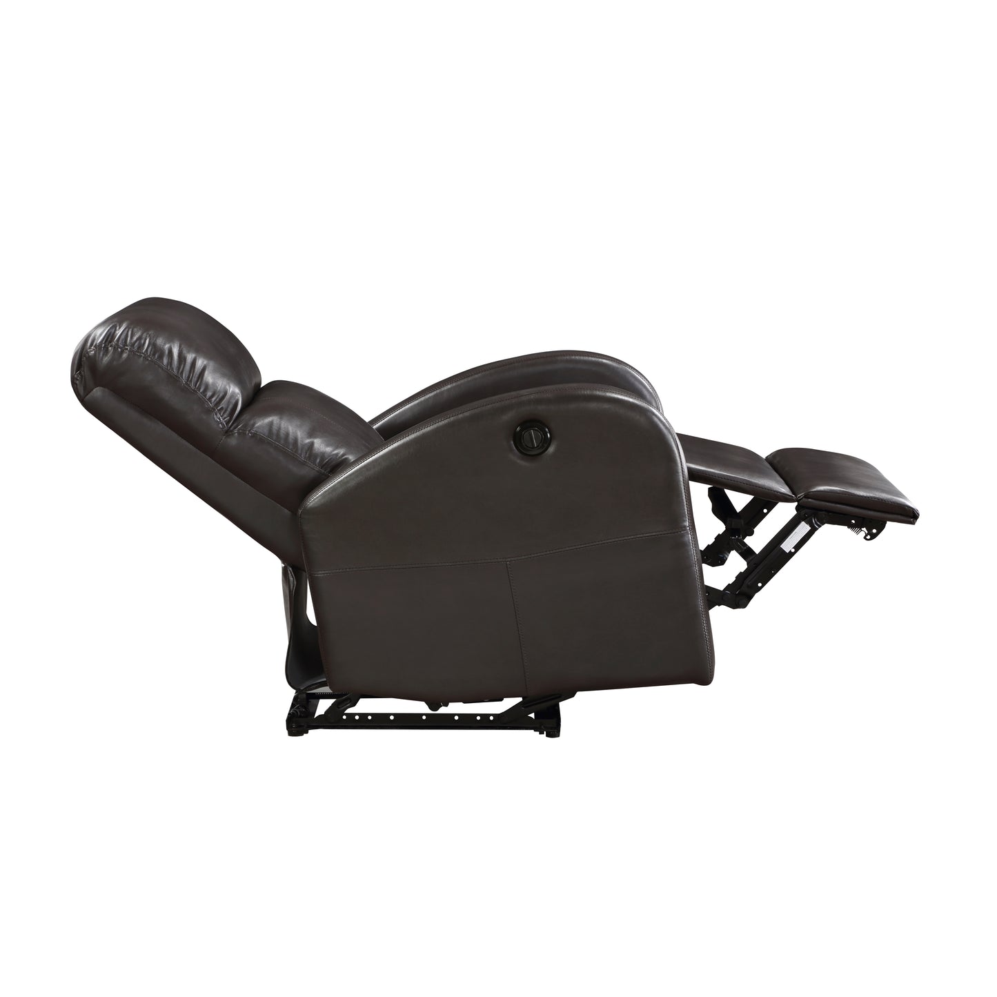 Homelegance Wiley Reclining Chair Power Recliner in Brown Faux Leather 9478BRW-1PW