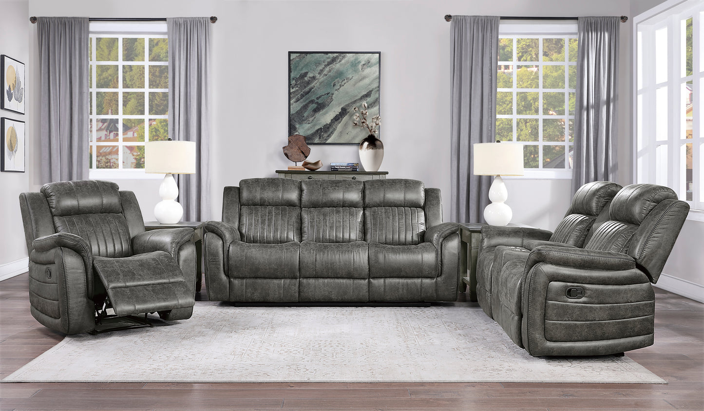 Homelegance Centeroak Reclining Chair in Brownish Gray 9479BRG-1