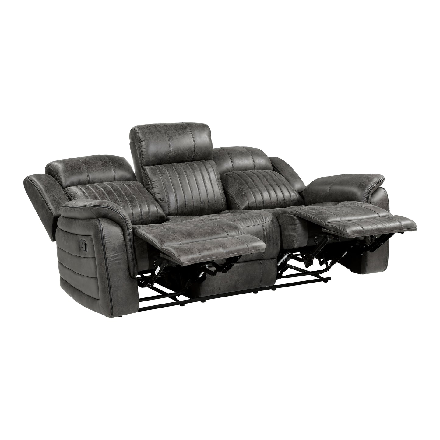 Homelegance Centeroak Sectional Sofa in Brownish-Gray Polished Microfiber 9479BRG-3