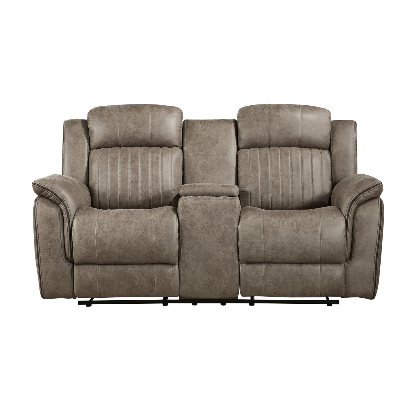 Homelegance Centeroak Loveseat Sandy Brown Reclining with Center Console 9479SDB-2