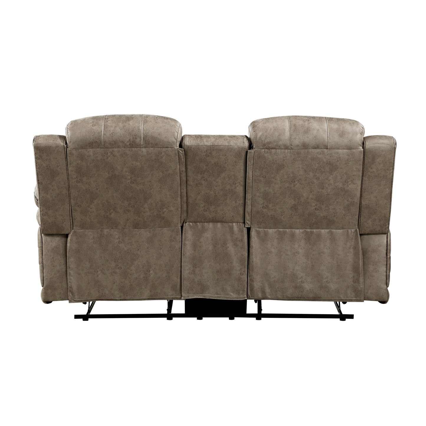 Homelegance Centeroak Loveseat Sandy Brown Reclining with Center Console 9479SDB-2