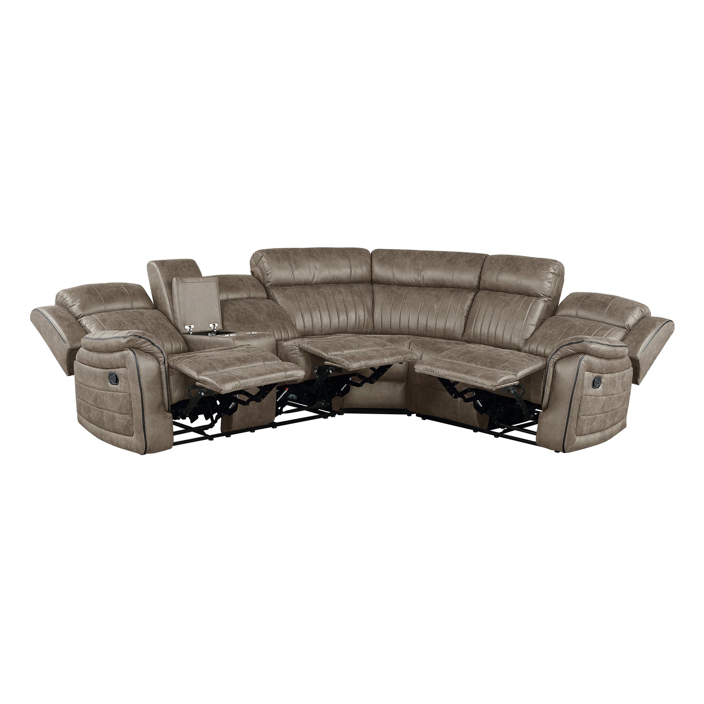 Homelegance Centeroak Sectional Sofa in Soft Dark Brown 9479SDB-SC