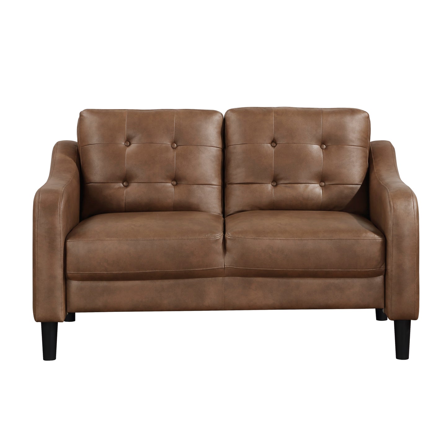 Homelegance Mallory Loveseat in Brown Polished Microfiber 9489BRW-2