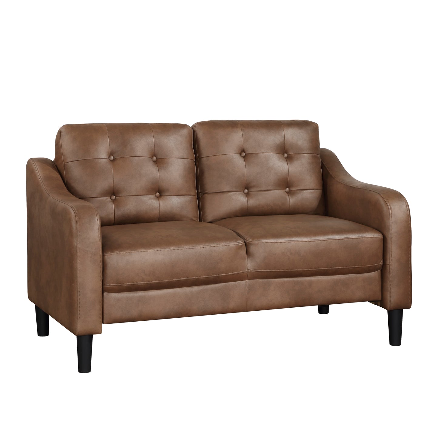 Homelegance Mallory Loveseat in Brown Polished Microfiber 9489BRW-2