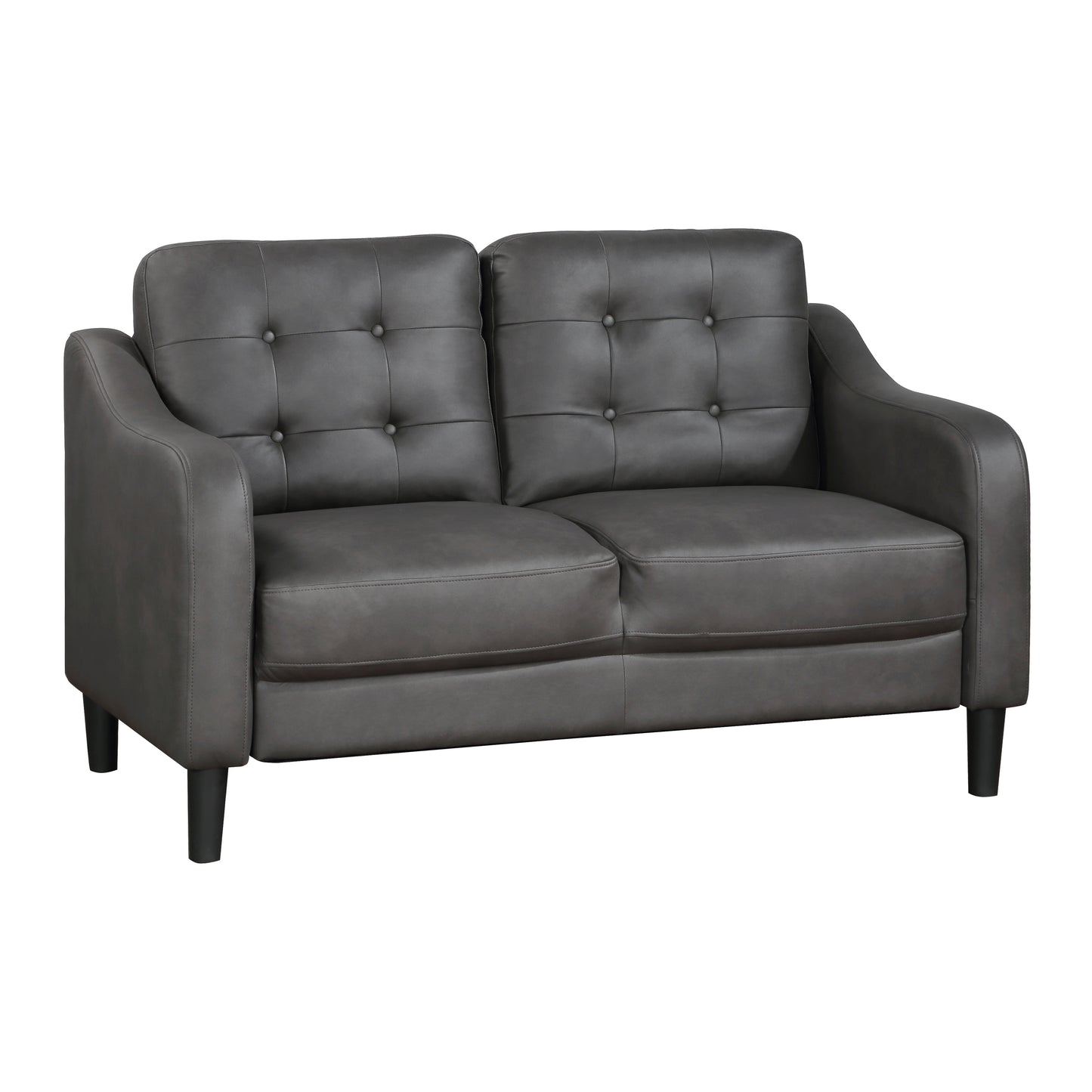 Homelegance Mallory Loveseat in Gray Polished Microfiber 9489GRY-2