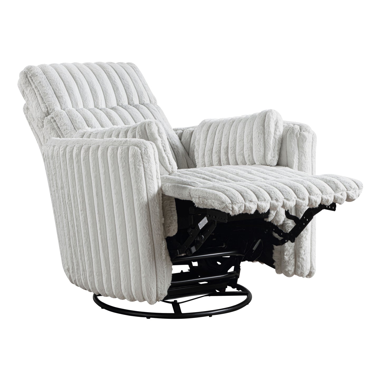 Homelegance Swivel Glider Reclining Chair in Gray Corduroy 9501MBE-1