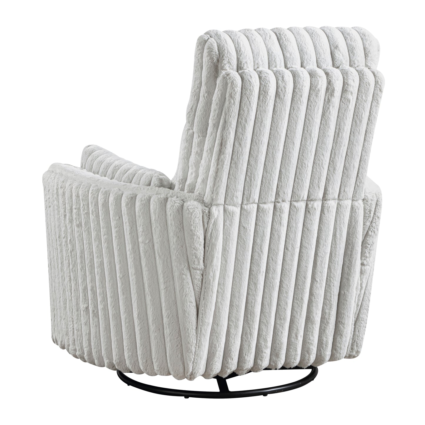 Homelegance Swivel Glider Reclining Chair in Gray Corduroy 9501MBE-1