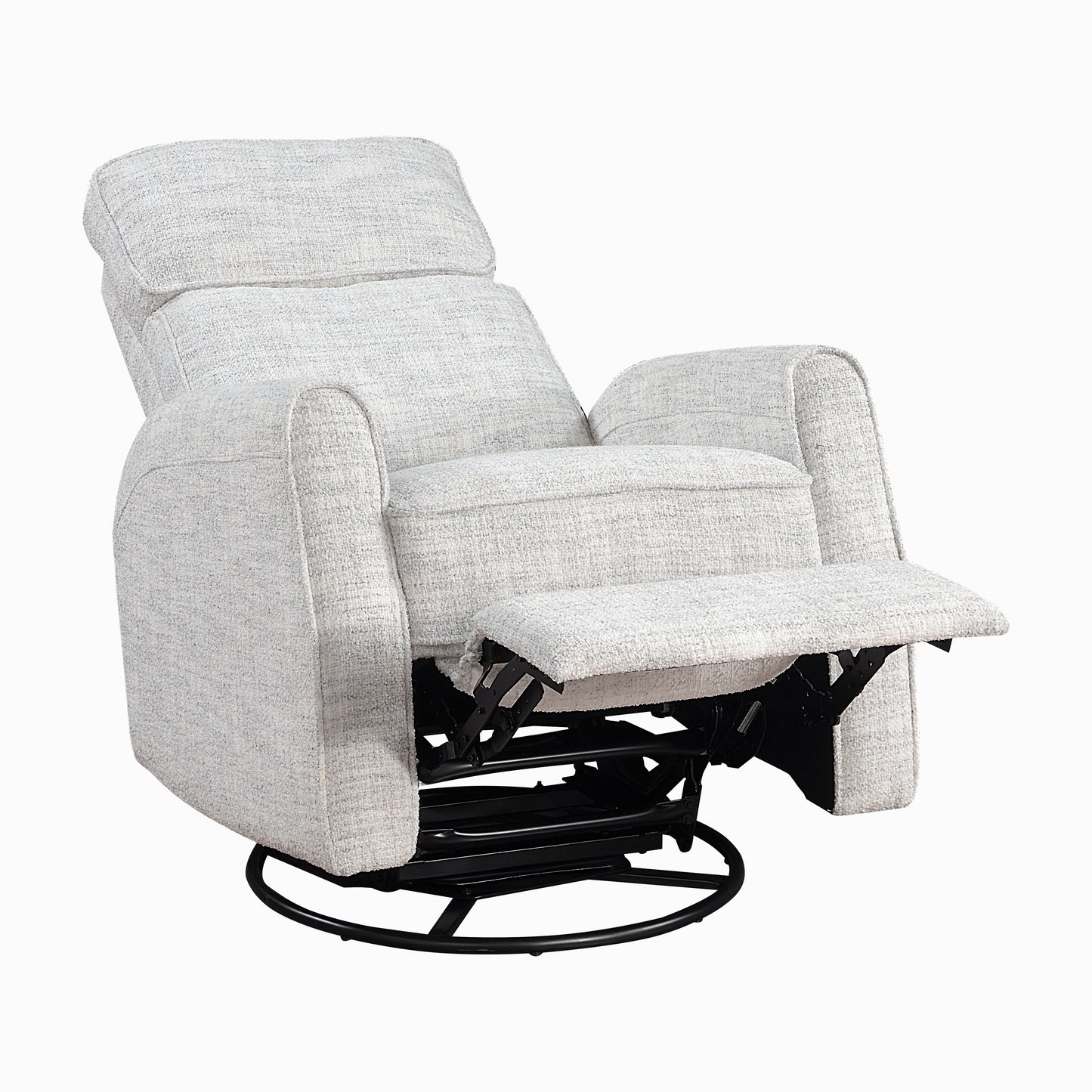 Homelegance 9502-1 Quartz Boucle Swivel Glider Reclining Chair with Gentle Motion
