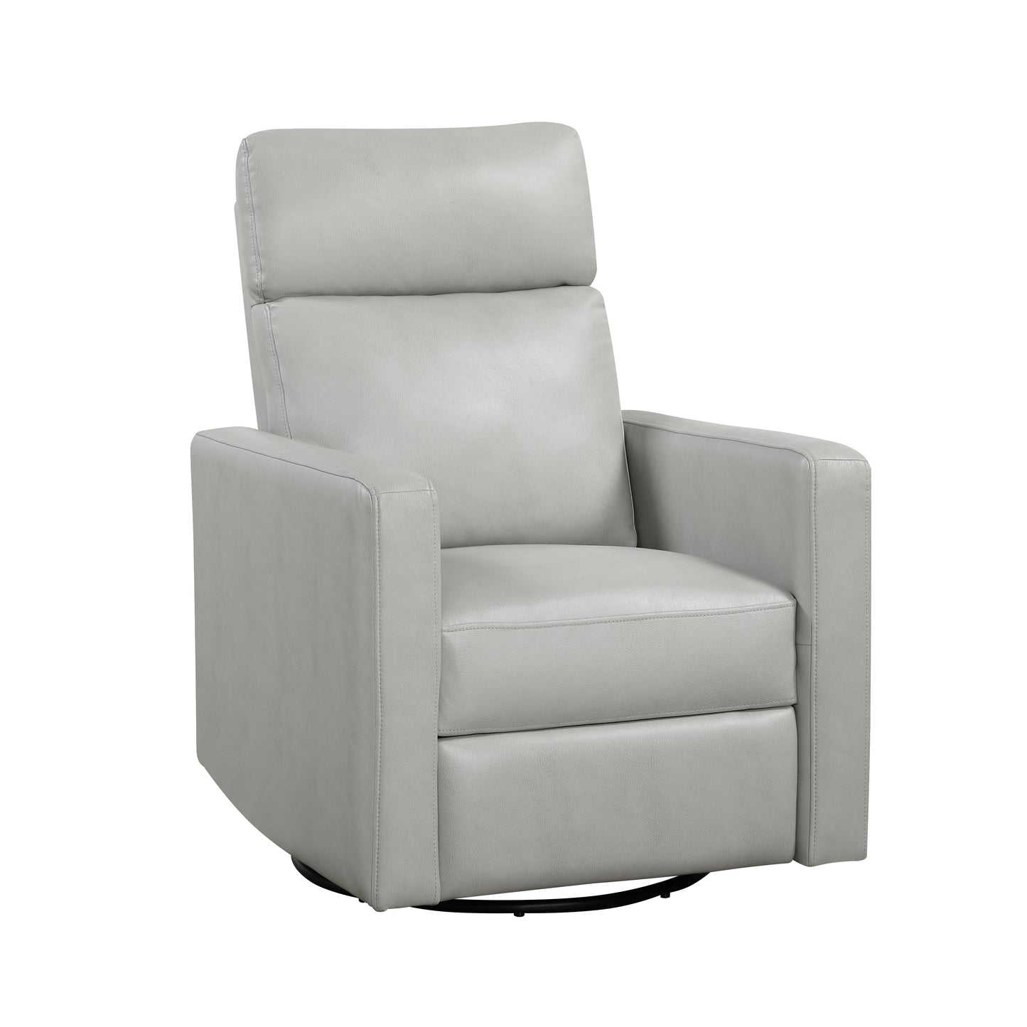 Homelegance Michelle Reclining Swivel Glider Chair in Smoke Faux Leather 9504SM-1